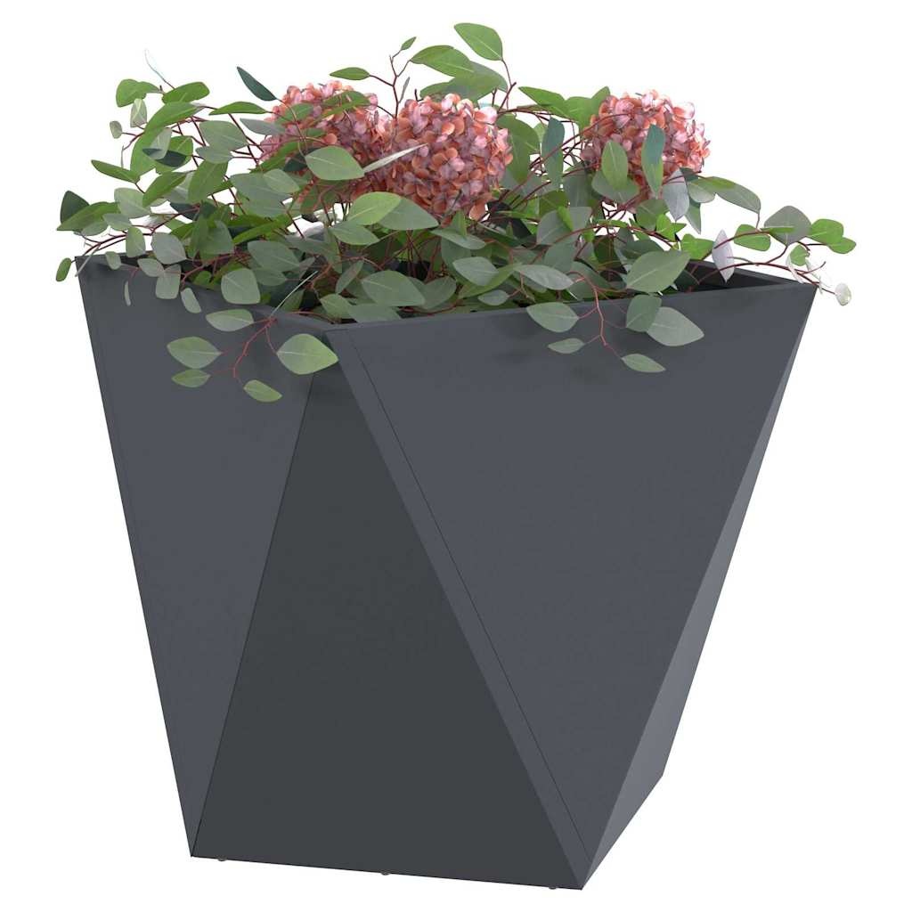 VidaXL Plantenbak 2 pcs Antraciet 50 x 50 x 50 cm Staal