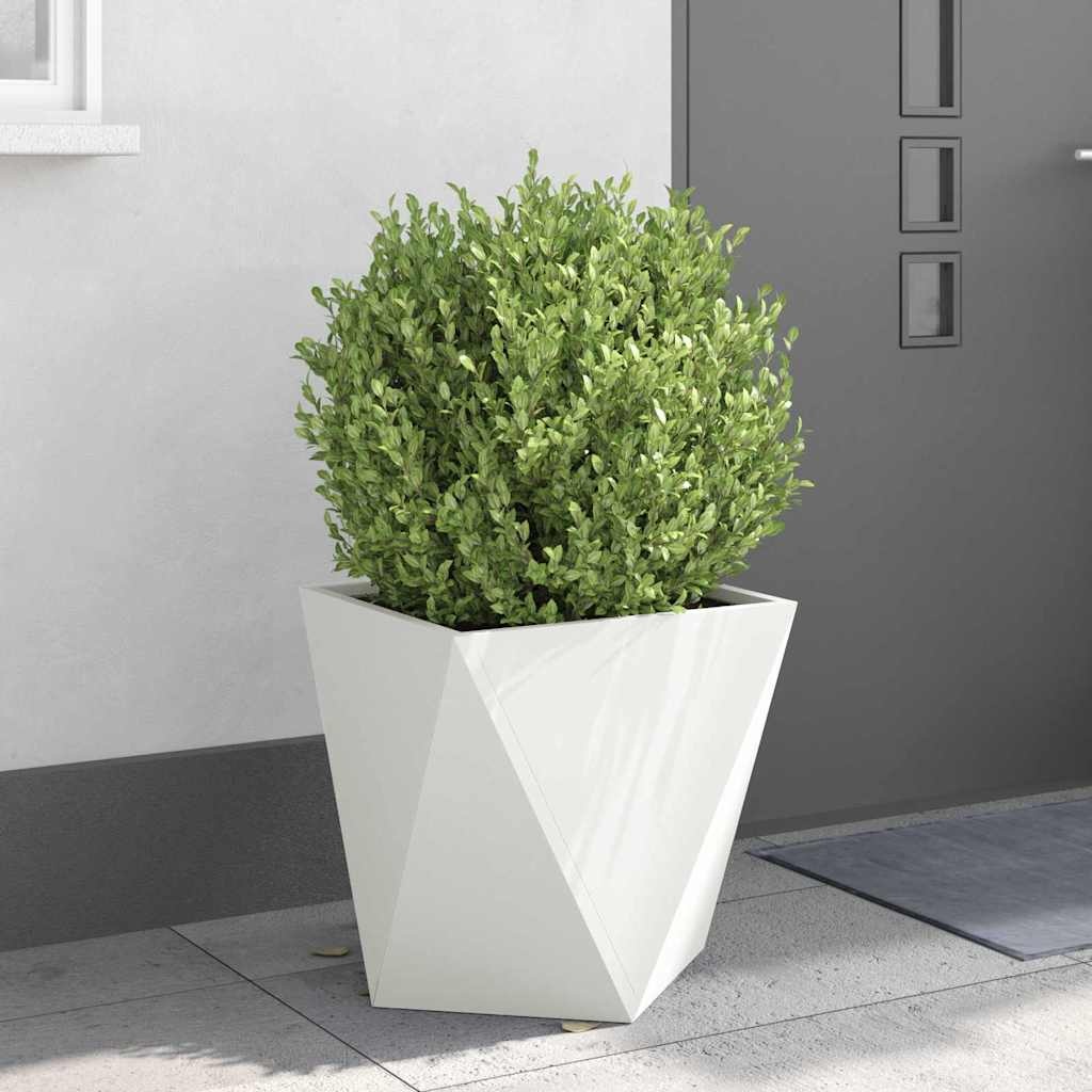VidaXL Plantenbak 2 pcs Wit 50 x 50 x 50 cm Staal