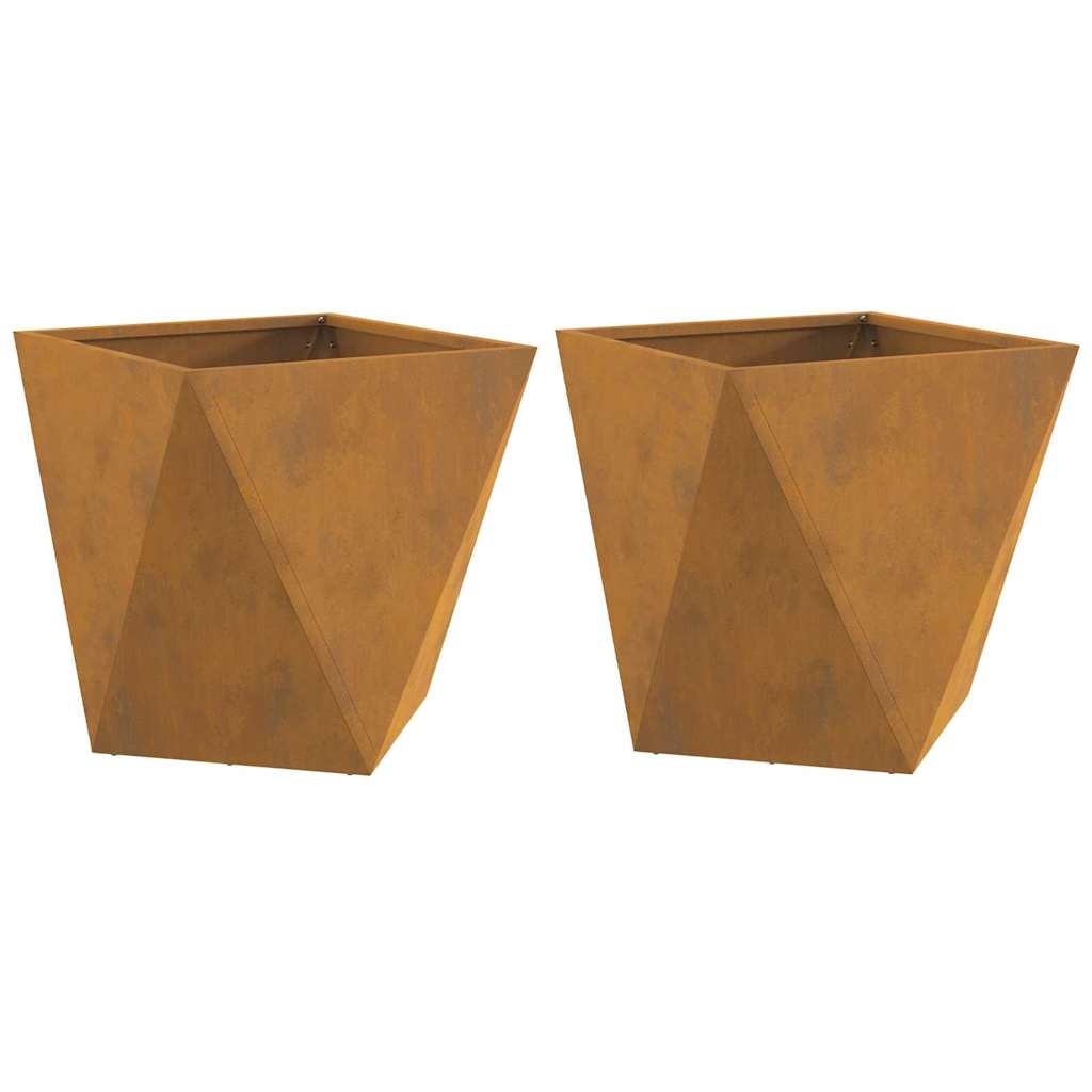 VidaXL Plantenbak 2 pcs Roestig 40 x 40 x 40 cm Cortenstaal