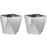 VidaXL Plantenbak 2 pcs Zilver 40 x 40 x 40 cm Gegalvaniseerd staal