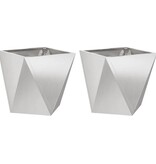 VidaXL Plantenbak 2 pcs Zilver 40 x 40 x 40 cm Roestvrij staal