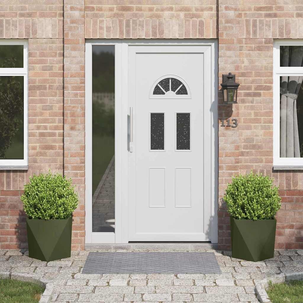 VidaXL Plantenbak 2 pcs Olijf Groen 40 x 40 x 40 cm Staal