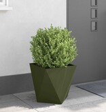 VidaXL Plantenbak 2 pcs Olijf Groen 40 x 40 x 40 cm Staal