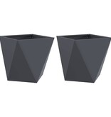 VidaXL Plantenbak 2 pcs Antraciet 40 x 40 x 40 cm Staal