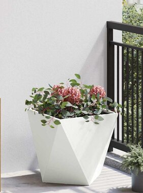 VidaXL Plantenbak Wit 40 x 40 x 40 cm Staal