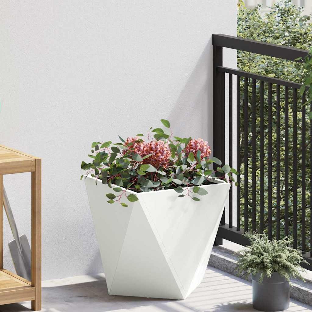 VidaXL Plantenbak Wit 40 x 40 x 40 cm Staal