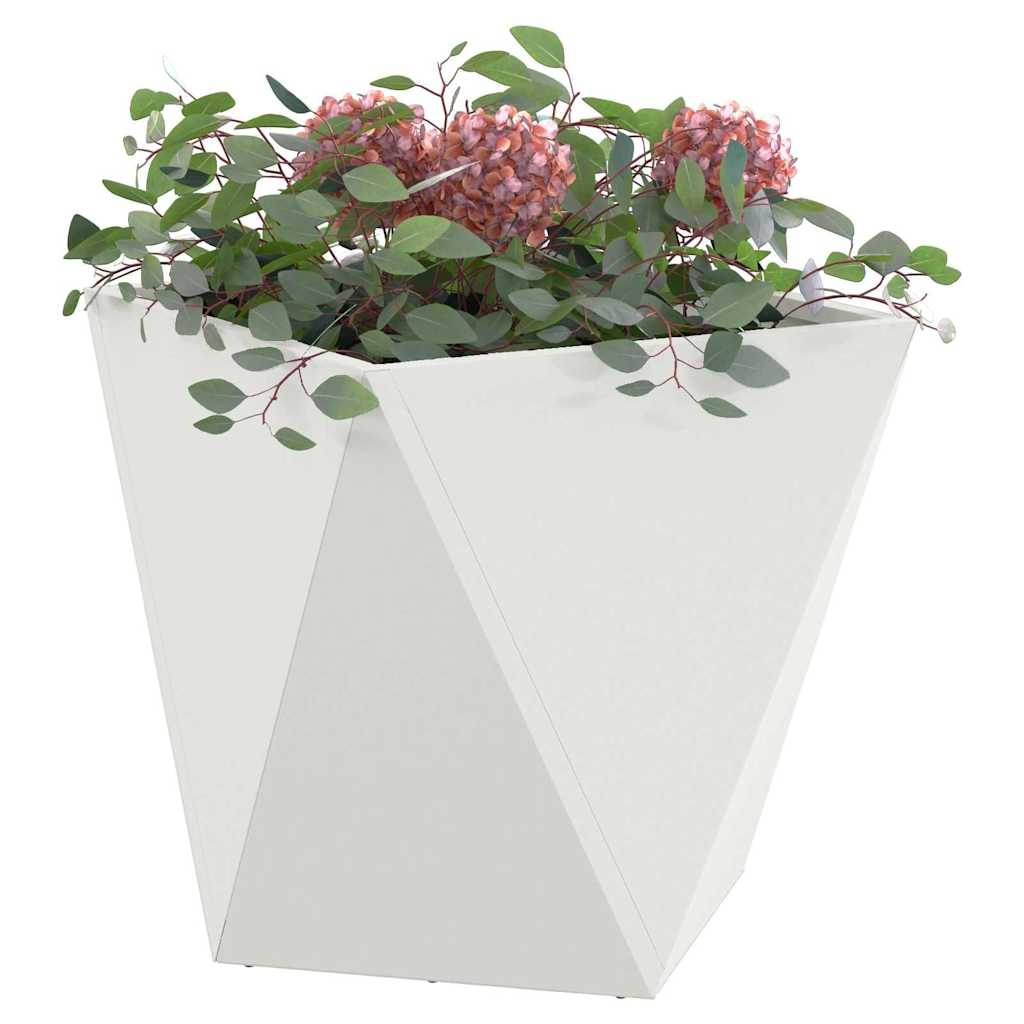 VidaXL Plantenbak Wit 40 x 40 x 40 cm Staal