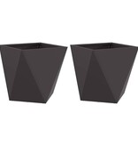 VidaXL Plantenbak 2 pcs Zwart 40 x 40 x 40 cm Staal