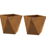 VidaXL Plantenbak 2 pcs Roestig 30 x 30 x 30 cm Cortenstaal