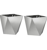VidaXL Plantenbak 2 pcs Zilver 30 x 30 x 30 cm Gegalvaniseerd staal