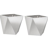 VidaXL Plantenbak 2 pcs Zilver 30 x 30 x 30 cm Roestvrij staal