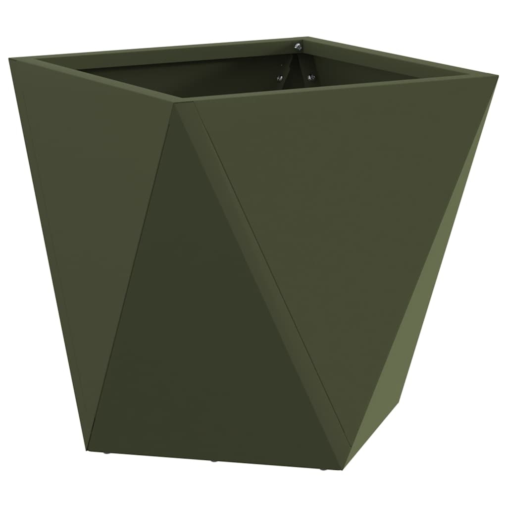 VidaXL Plantenbak 2 pcs Olijf Groen 30 x 30 x 30 cm Staal