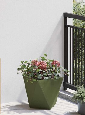 VidaXL Plantenbak Olijf Groen 30 x 30 x 30 cm Staal