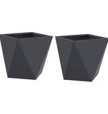 VidaXL Plantenbak 2 pcs Antraciet 30 x 30 x 30 cm Staal