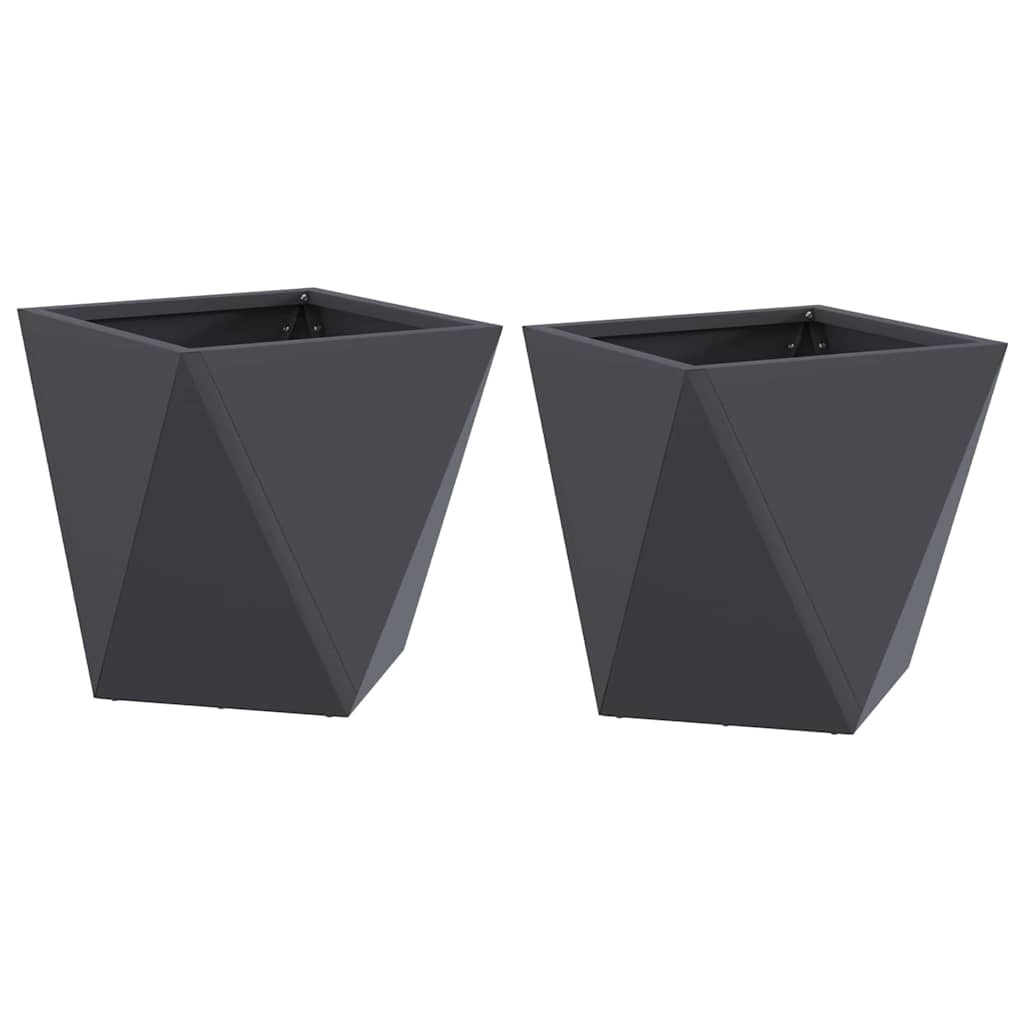 VidaXL Plantenbak 2 pcs Antraciet 30 x 30 x 30 cm Staal