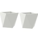 VidaXL Plantenbak 2 pcs Wit 30 x 30 x 30 cm Staal