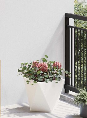VidaXL Plantenbak Wit 30 x 30 x 30 cm Staal