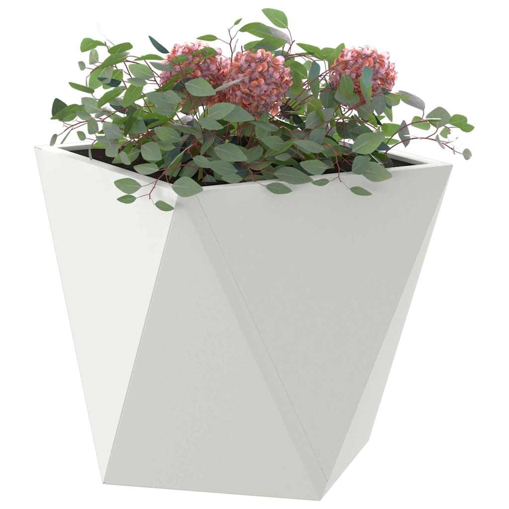 VidaXL Plantenbak Wit 30 x 30 x 30 cm Staal
