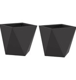 VidaXL Plantenbak 2 pcs Zwart 30 x 30 x 30 cm Staal