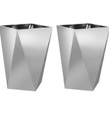 VidaXL Plantenbak 2 pcs Zilver 50 x 50 x 75 cm Gegalvaniseerd staal