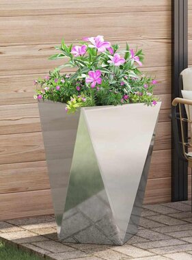 VidaXL Plantenbak Zilver 50 x 50 x 75 cm Gegalvaniseerd staal