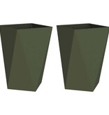 VidaXL Plantenbak 2 pcs Olijf Groen 50 x 50 x 75 cm Staal