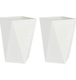 VidaXL Plantenbak 2 pcs Wit 50 x 50 x 75 cm Staal