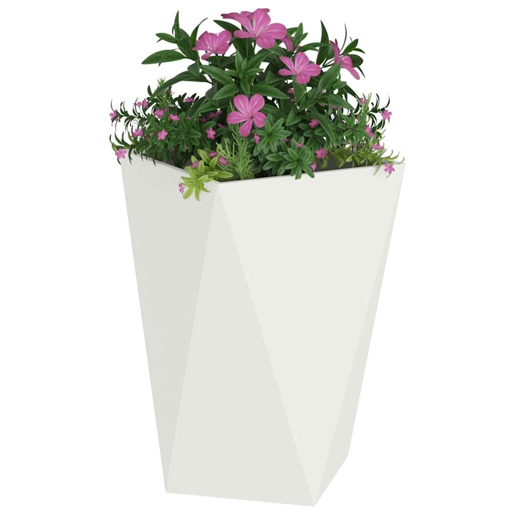 VidaXL Plantenbak 2 pcs Wit 50 x 50 x 75 cm Staal