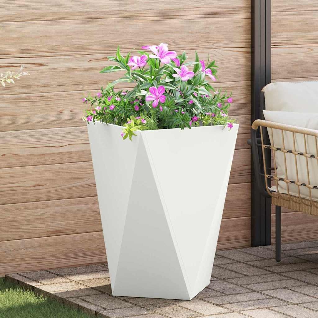 VidaXL Plantenbak 2 pcs Wit 50 x 50 x 75 cm Staal
