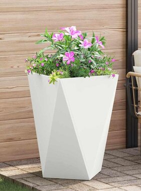 VidaXL Plantenbak Wit 50 x 50 x 75 cm Staal