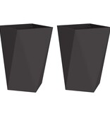 VidaXL Plantenbak 2 pcs Zwart 50 x 50 x 75 cm Staal
