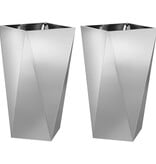 VidaXL Plantenbak 2 pcs Zilver 40 x 40 x 75 cm Gegalvaniseerd staal