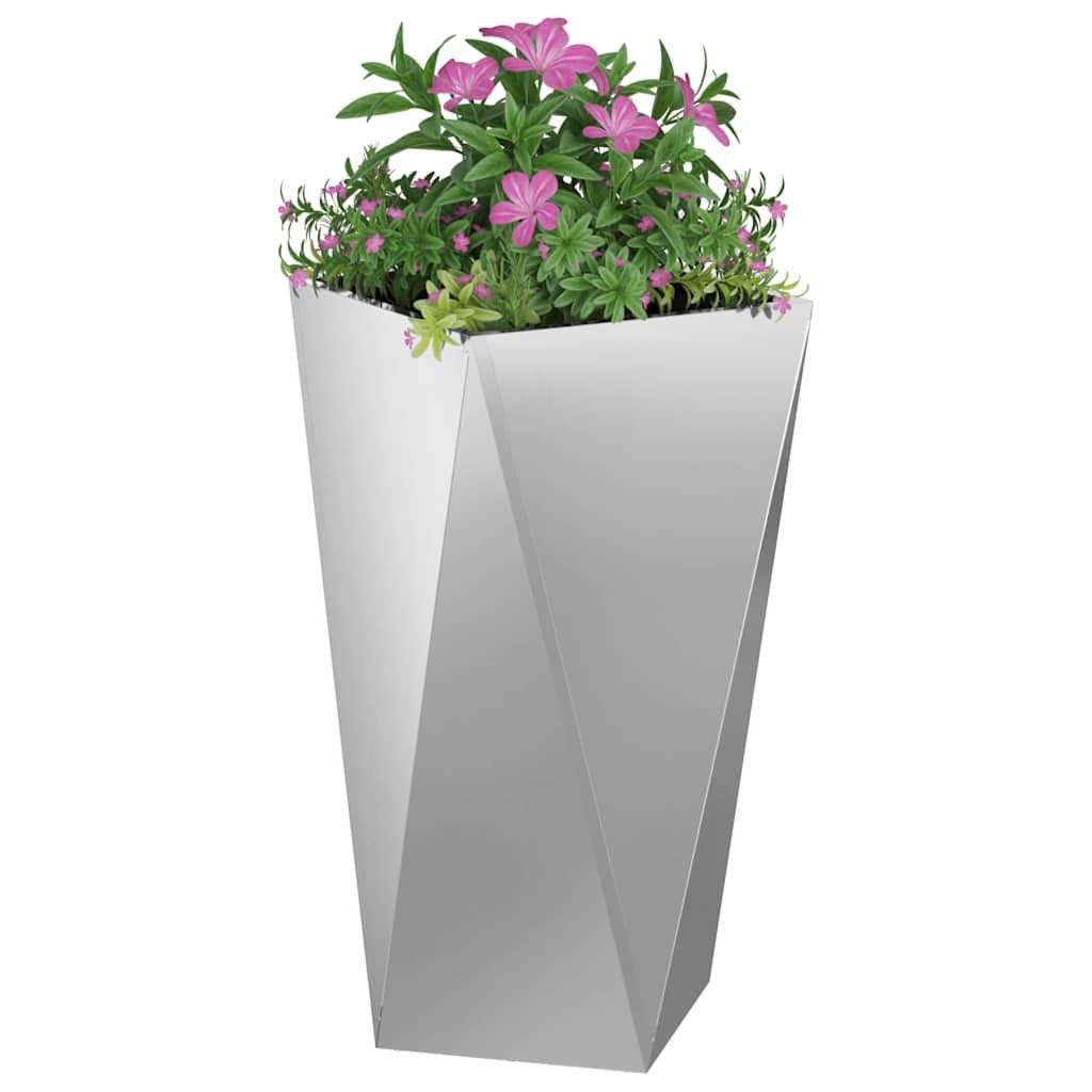 VidaXL Plantenbak 2 pcs Zilver 40 x 40 x 75 cm Gegalvaniseerd staal