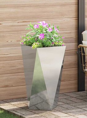 VidaXL Plantenbak Zilver 40 x 40 x 75 cm Gegalvaniseerd staal