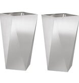 VidaXL Plantenbak 2 pcs Zilver 40 x 40 x 75 cm Roestvrij staal