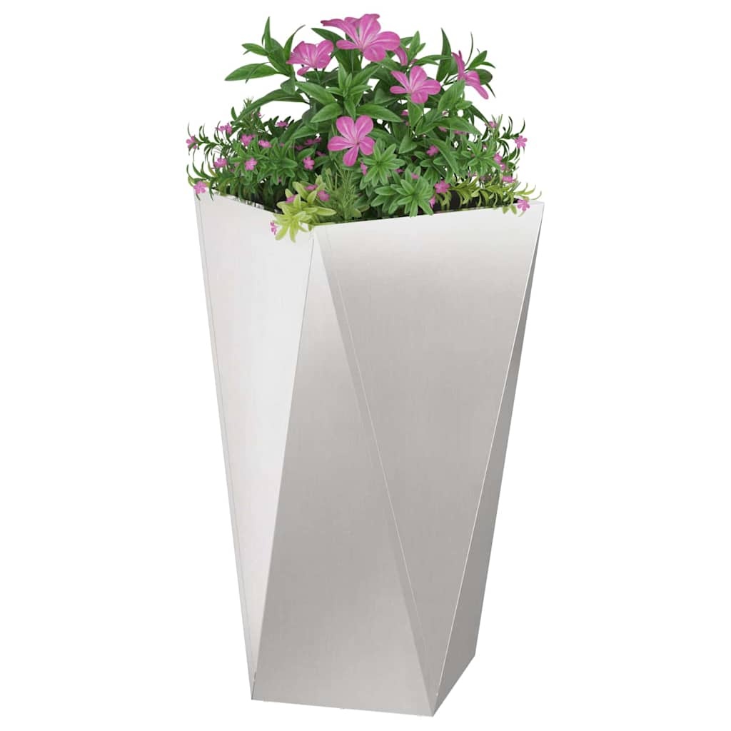VidaXL Plantenbak 2 pcs Zilver 40 x 40 x 75 cm Roestvrij staal