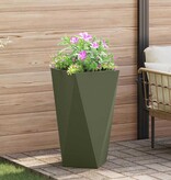 VidaXL Plantenbak 2 pcs Olijf Groen 40 x 40 x 75 cm Staal