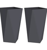 VidaXL Plantenbak 2 pcs Antraciet 40 x 40 x 75 cm Staal