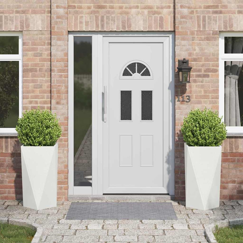 VidaXL Plantenbak 2 pcs Wit 40 x 40 x 75 cm Staal