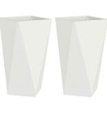 VidaXL Plantenbak 2 pcs Wit 40 x 40 x 75 cm Staal