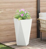 VidaXL Plantenbak 2 pcs Wit 40 x 40 x 75 cm Staal