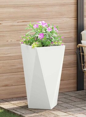 VidaXL Plantenbak Wit 40 x 40 x 75 cm Staal
