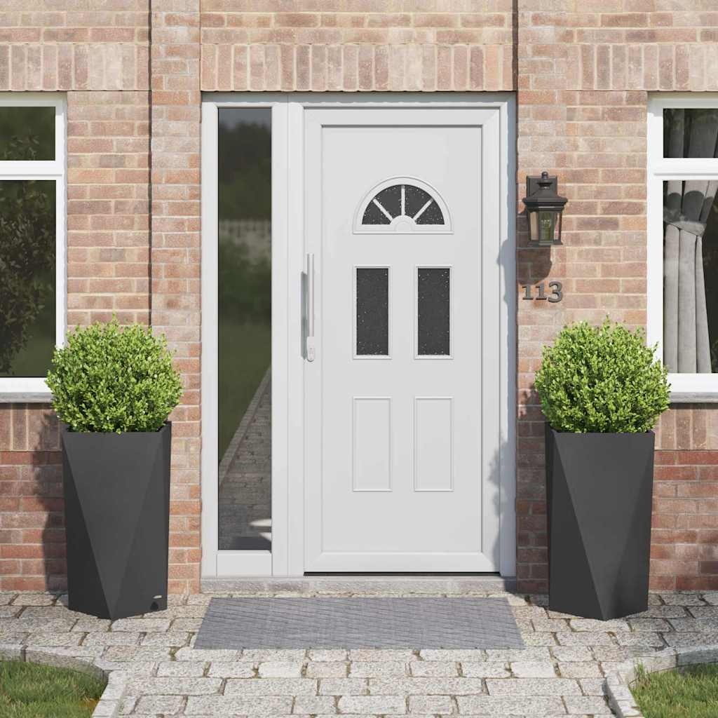 VidaXL Plantenbak 2 pcs Zwart 40 x 40 x 75 cm Staal