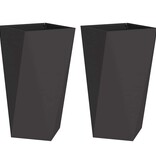 VidaXL Plantenbak 2 pcs Zwart 40 x 40 x 75 cm Staal