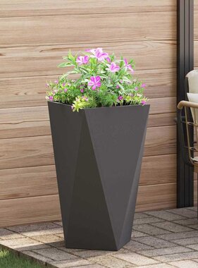 VidaXL Plantenbak Zwart 40 x 40 x 75 cm Staal