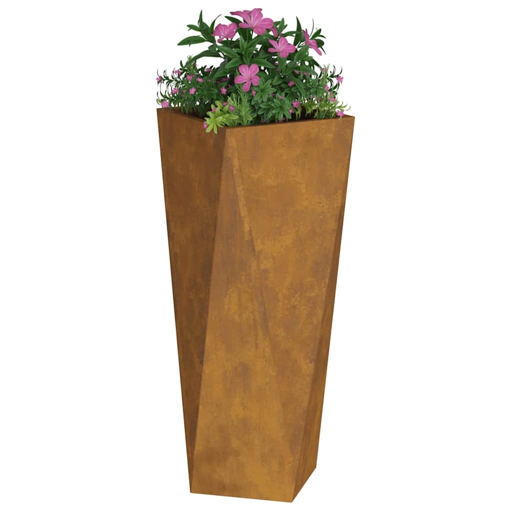 VidaXL Plantenbak 2 pcs Roestig 30 x 30 x 75 cm Cortenstaal