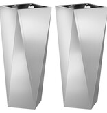 VidaXL Plantenbak 2 pcs Zilver 30 x 30 x 75 cm Gegalvaniseerd staal