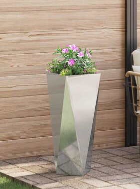 VidaXL Plantenbak Zilver 30 x 30 x 75 cm Gegalvaniseerd staal