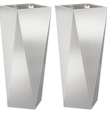 VidaXL Plantenbak 2 pcs Zilver 30 x 30 x 75 cm Roestvrij staal