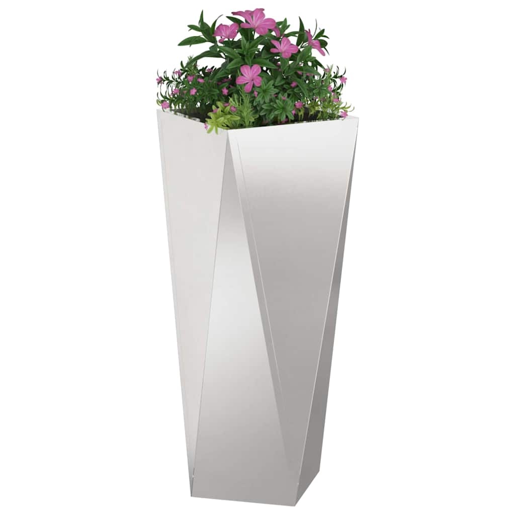 VidaXL Plantenbak Zilver 30 x 30 x 75 cm Roestvrij staal